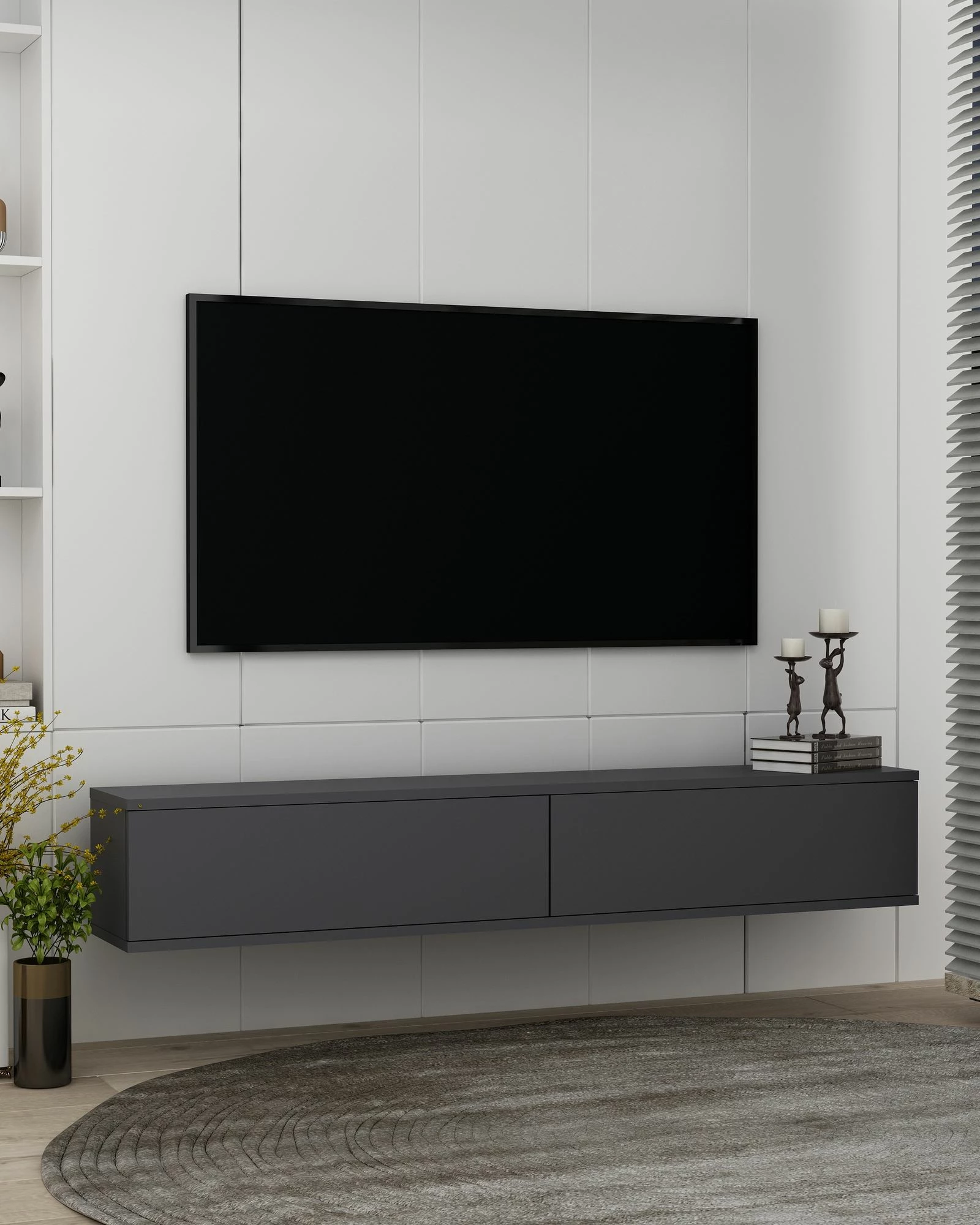 Komodë për TV, Skye Decor, ngjyrë antracit, Aris