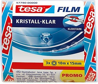 Shirit ngjitës tesa Film 10 m x 15 mm, kristal i qartë, 3 copë