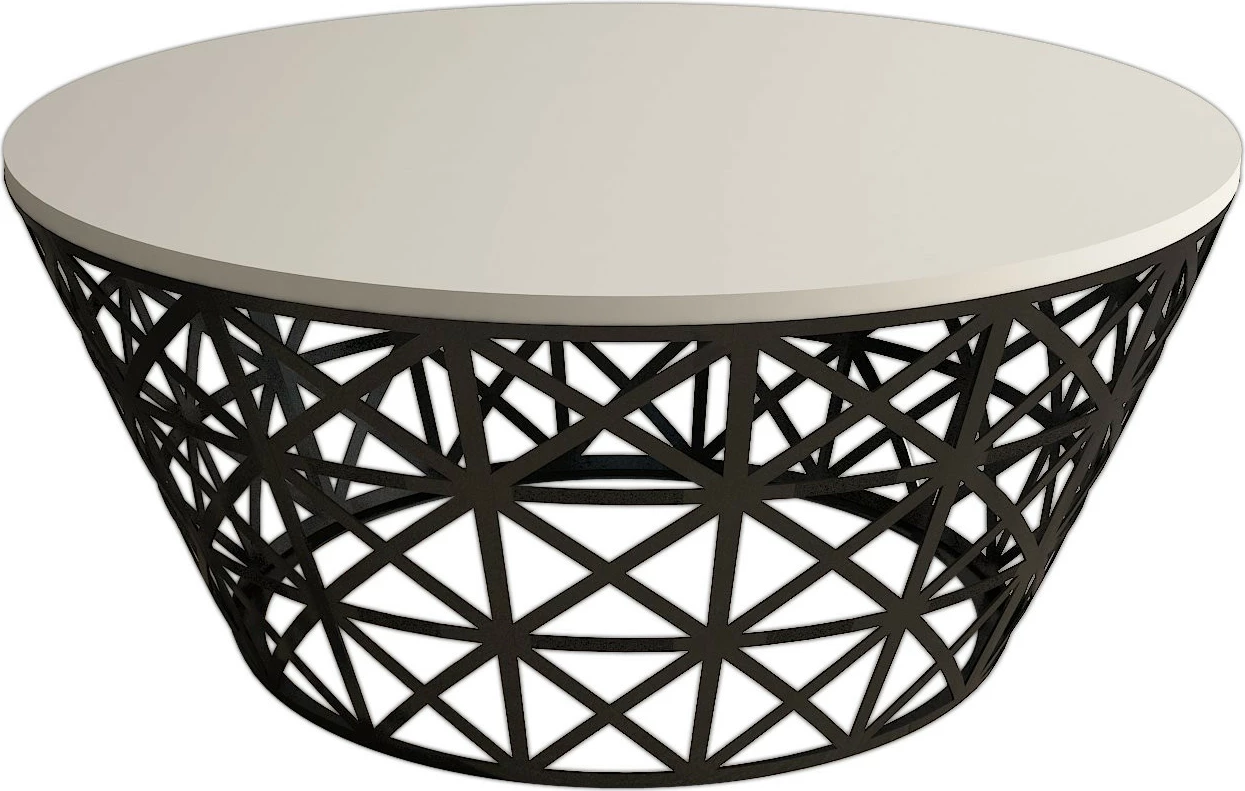 Tavolinë kafeje Skye Decor, stil metal ferforje, krem