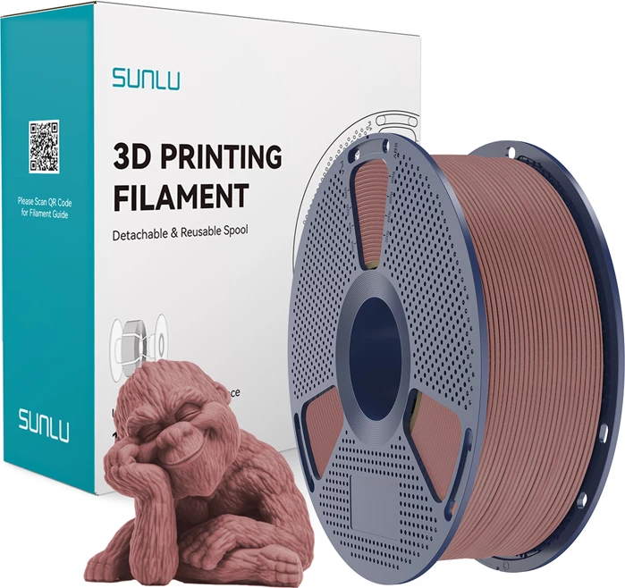 Filament për printer 3D Sunlu Wood Che, Wood/PLA me 15% pluhur druri, Cherry