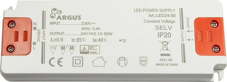 Trafo LED Inter-Tech LED24-50, 50W, 24V, 2100mA, IP20