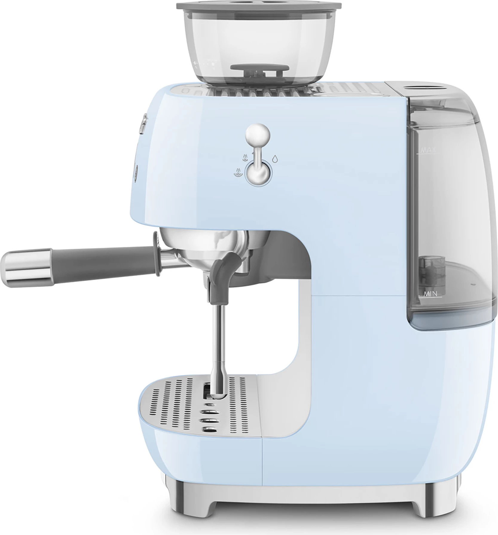 Makinë espresso Smeg EGF03PBEU, rezervuar 2.4L, mulli i integrum, 20 bar, pastel blu