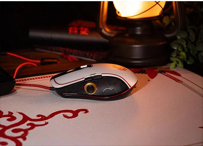 Maus gaming LEXIP x Ubisoft Assassin's Creed Shadows, 12000 DPI, USB Type-A, për dorë të djathtë, zi/ari/kuqe/bardhë