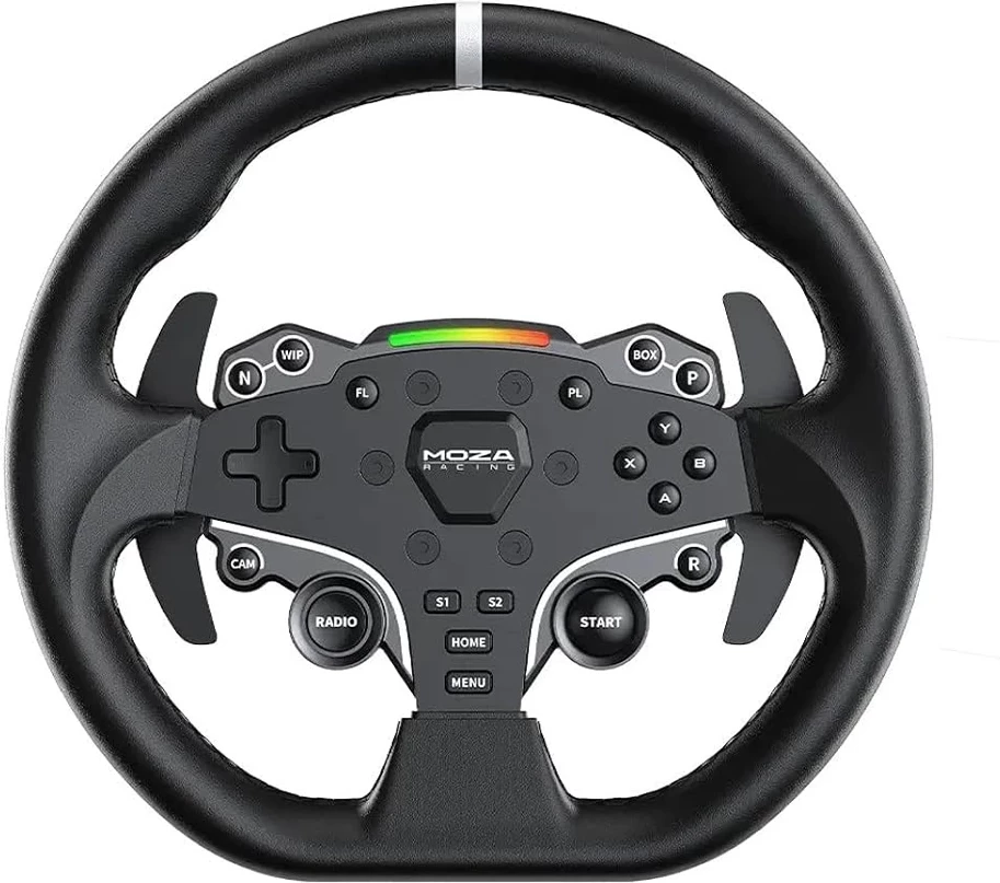 Set volani për sim racing Moza R3 Bundle RS074 për PC, 3.9 Nm, 28 cm, 22 butona, 2 pedale, i zi, set 3-në-1