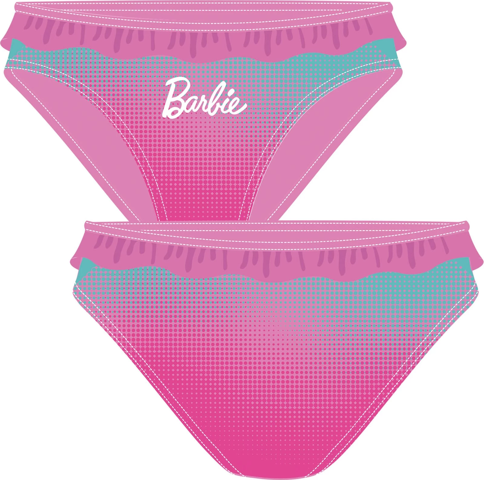Kostum Noti Disney Barbie - Swim-Slip 2A 8348 (Pembe, 6)