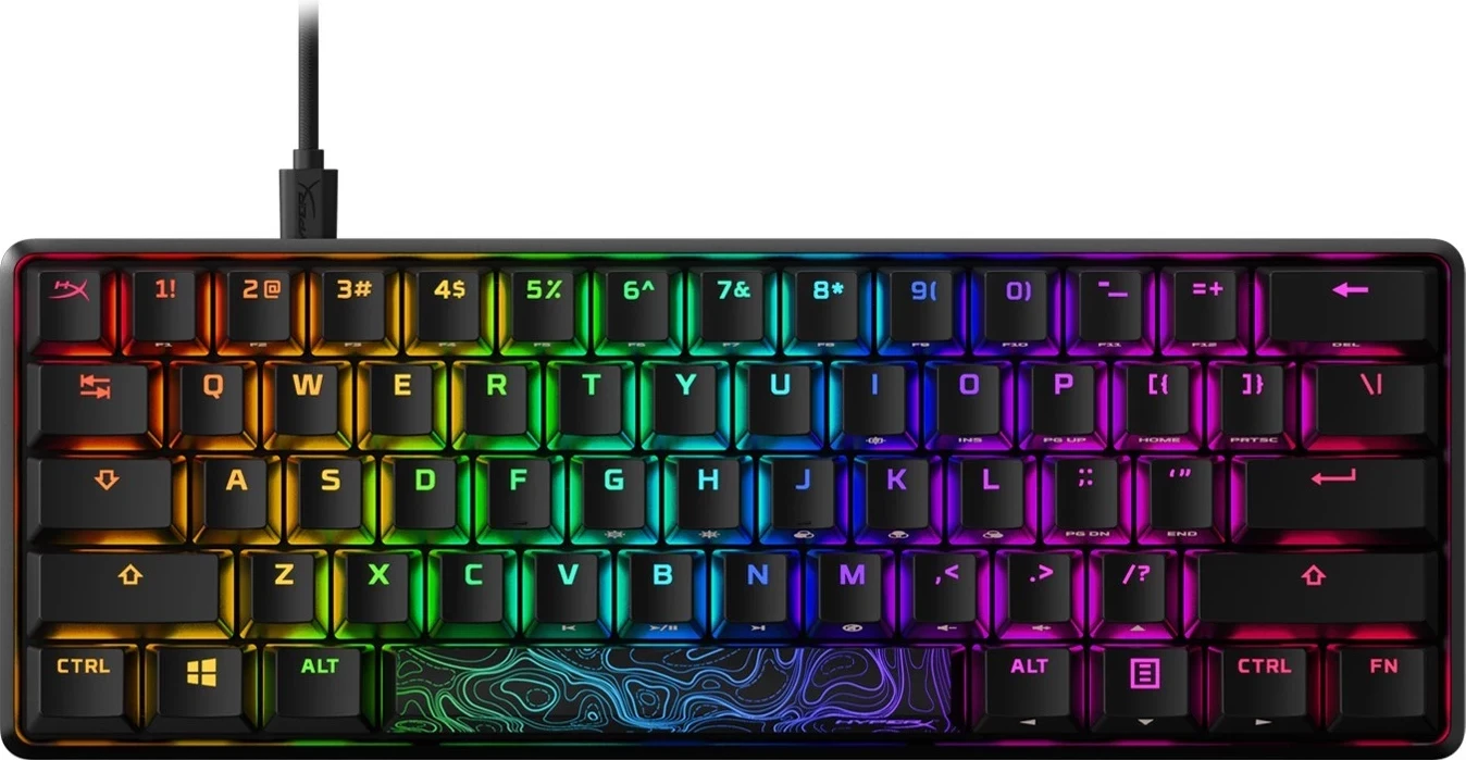 Tastierë HyperX Alloy Origins 60, RGB, e zezë 