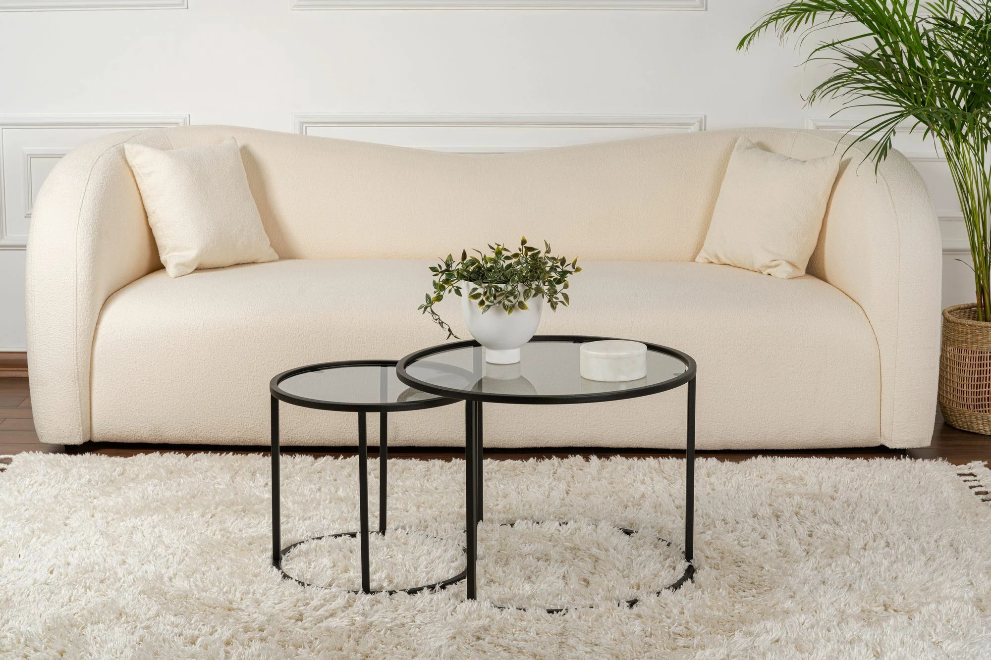 Set tavolinash kafeje Skye Decor, ngjyrë e zezë-gri, 60-42