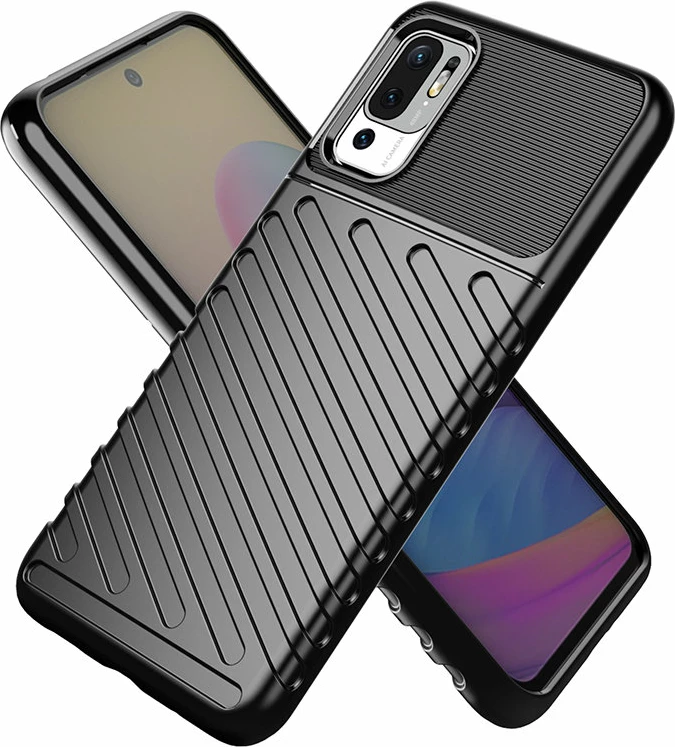 Mbështjellës Hurtel Thunder Case për Xiaomi Redmi Note 10 5G / Poco M3 Pro, i zi