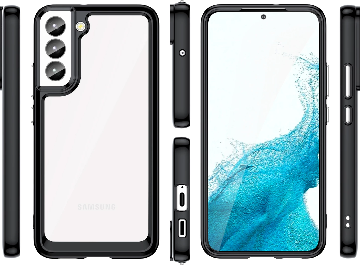 Mbështjellës Hurtel Outer Space Case për Samsung Galaxy S23+, i zi