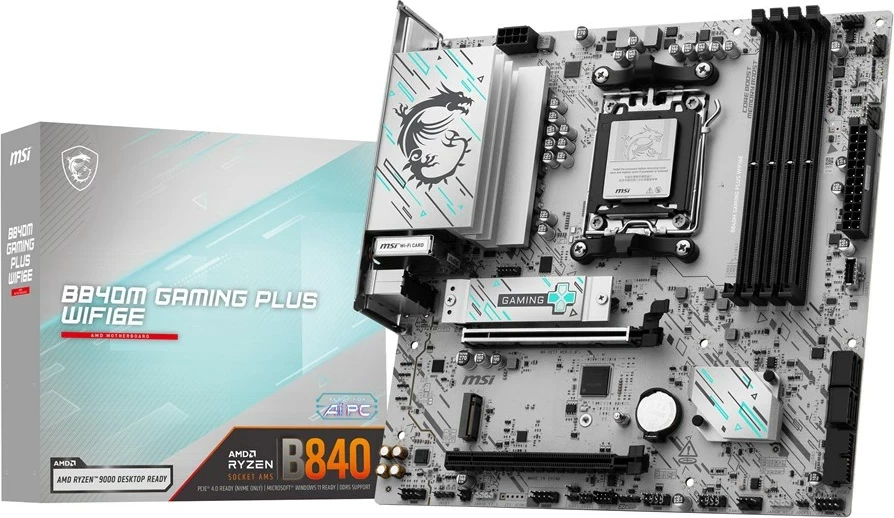 Pllakë amë MSI B840M GAMING PLUS WIFI6E, Socket AM5, micro ATX, Bardhë