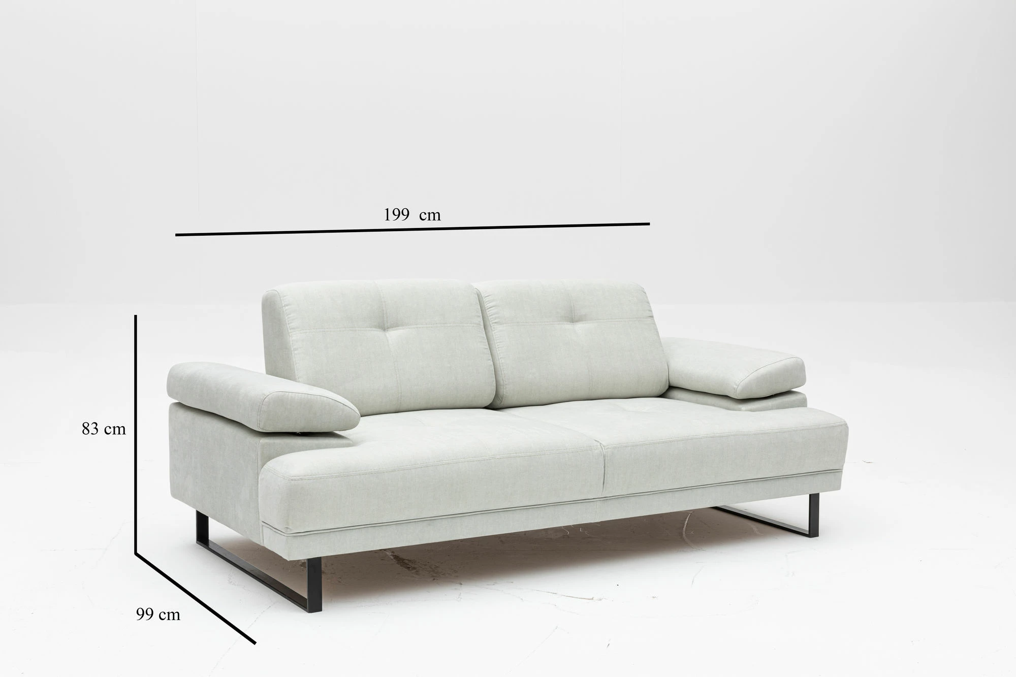 Divan-krevat dy ulëshe, Atelier del Sofa, Mustang, i bardhë