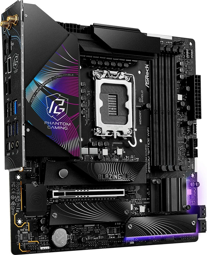 Pllakë amë ASRock Z890M Phantom Gaming Riptide Wifi DDR5, Intel, micro ATX, e zezë