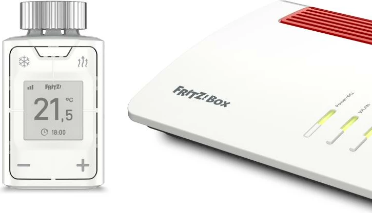 Termostat radiatorik wireless, AVM FRITZ!DECT 302, DECT ULE, ekran E‑Paper, kontroll me aplikacion, i bardhë