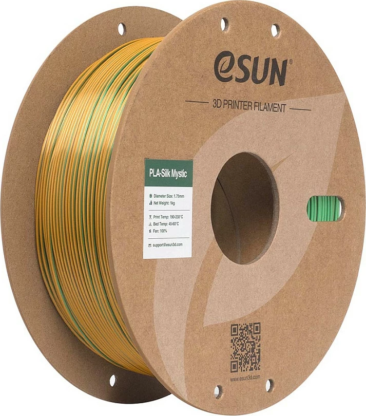 Filament për printer 3D eSun ePLA-Silk Mystic, 1.75mm, PLA, 1kg, Gold/Green/Black