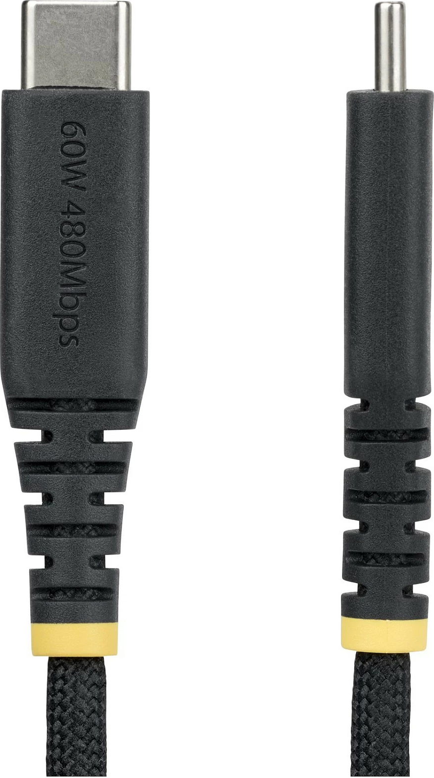 Kabllo USB-C në USB-C StarTech, 1m, PD 60W (3A), USB 2.0, braided nylon, e zezë