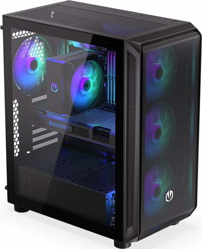 Kasë Endorfy Arx 500 ARGB EY2A011 Midi Tower ATX me xham të temperuar, 4x 140mm PWM ARGB fanë, Black