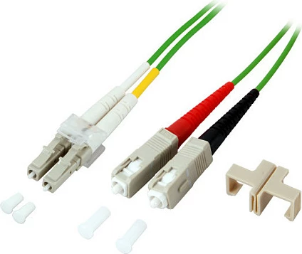 Kabllo patch fibra optike EFB Elektronik LC-SC OM5, 5 m, duplex, LSZH, 2 mm, e gjelbër