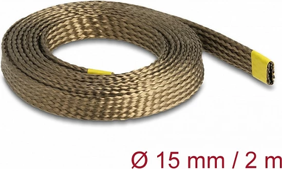 Gyp i thurur mbrojtës për kabllo DeLOCK, fibër bazalti, 2 m x 15 mm, kafe
