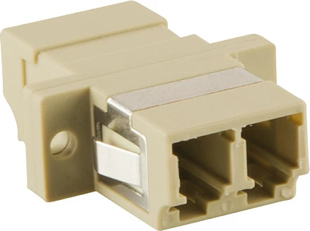 Adapter fiber optik LogiLink LC Duplex me flange, bejzhë