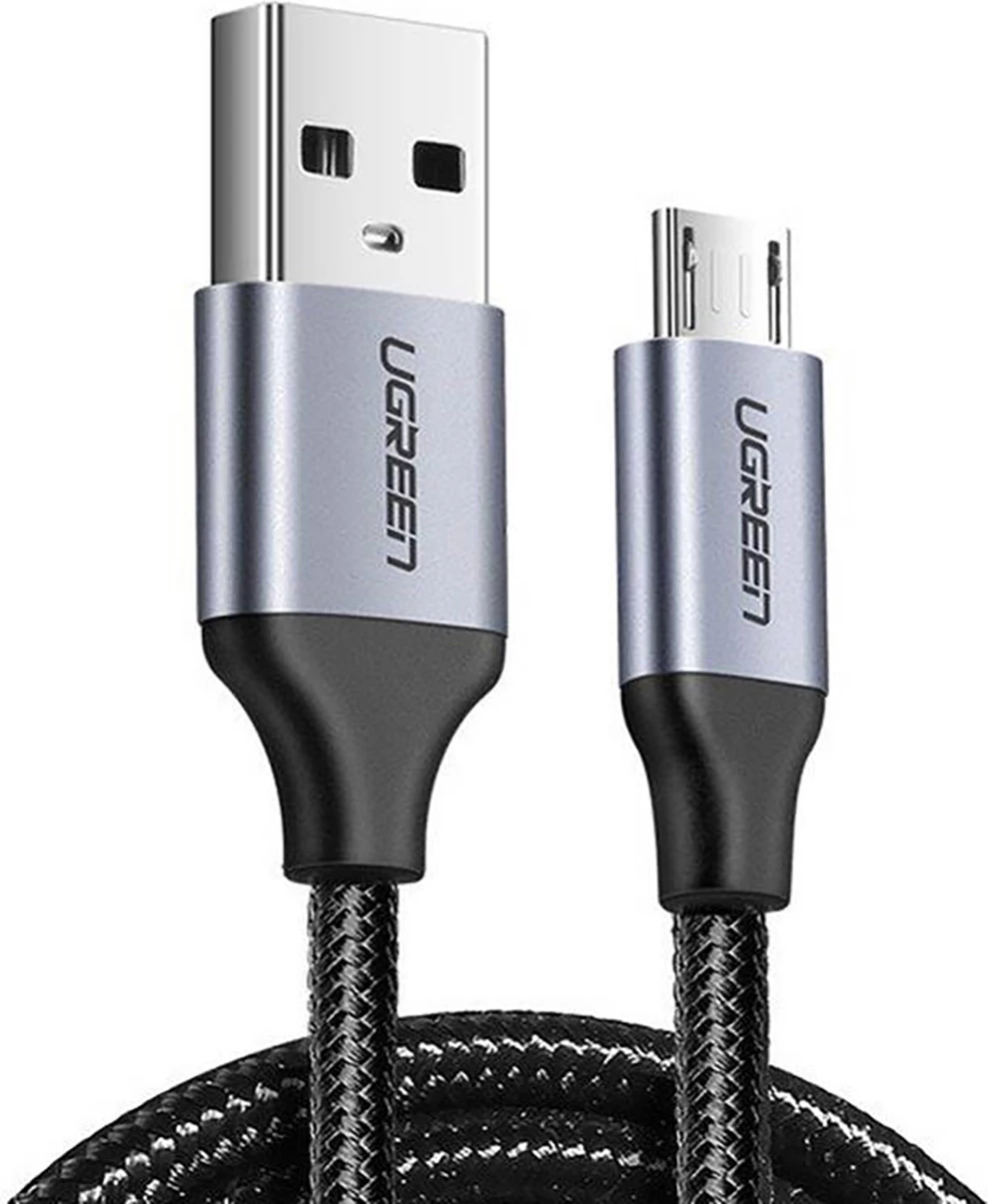 Kabllo Ugreen US290 60148, USB-A në micro USB, 2m, 2.4A, Gri
