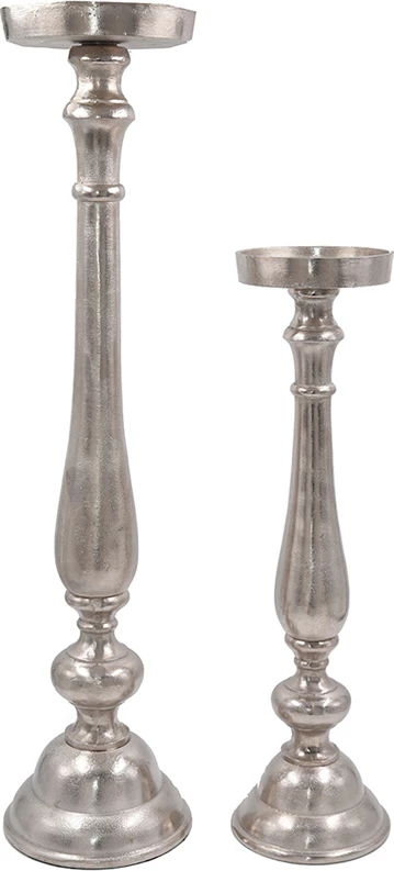 Mbajtës qirinjsh IONAS, alumin, ngjyrë argjendi, 18x18x74 cm