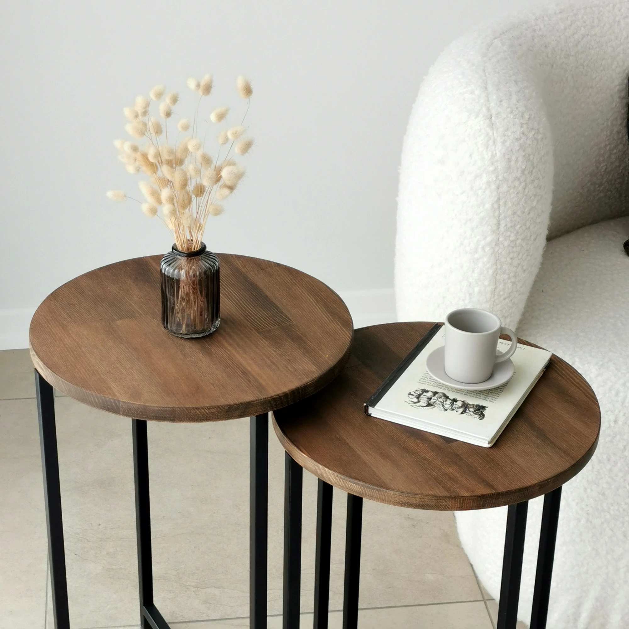 Set tavolina kafeje Hanah Home, Neta, ngjyrë arre