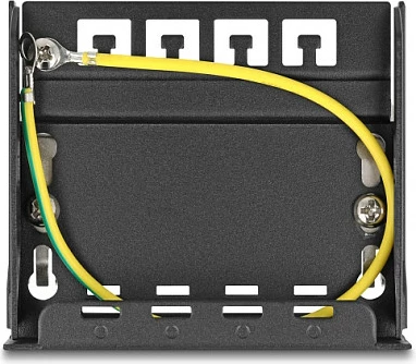 Panel bosh DeLOCK 4-portësh për module Keystone RJ, montim DIN-shinë/mur/tavolinë, metal, zi