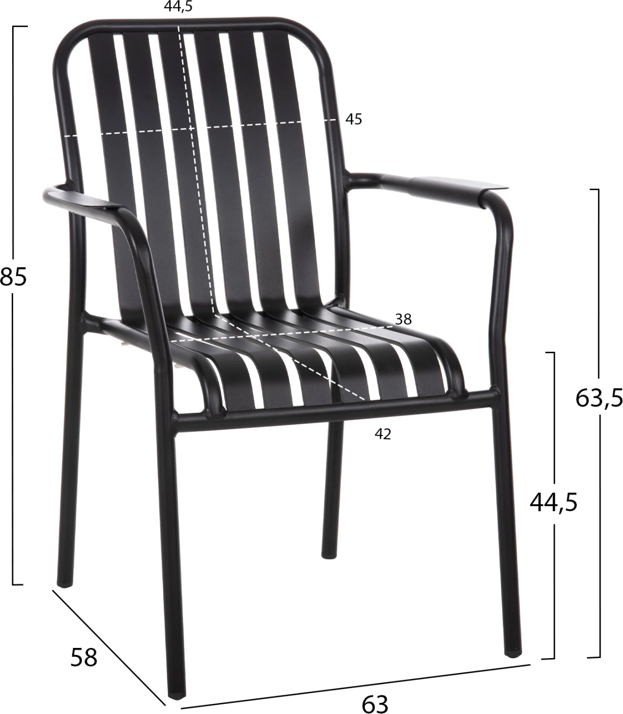 Karrige alumini RACHEL, e zezë, FH6088.01, 63x58x85H cm 6