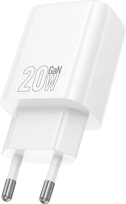 Adapter karikues USB-C HOCO N60 GaN PD 20W, i bardhë, 1 copë