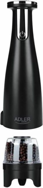 mulli elektrik kripë/piper Adler AD4449b, 3 grirës të ndërrueshëm, 150 ml, USB-C, mat i zi, set