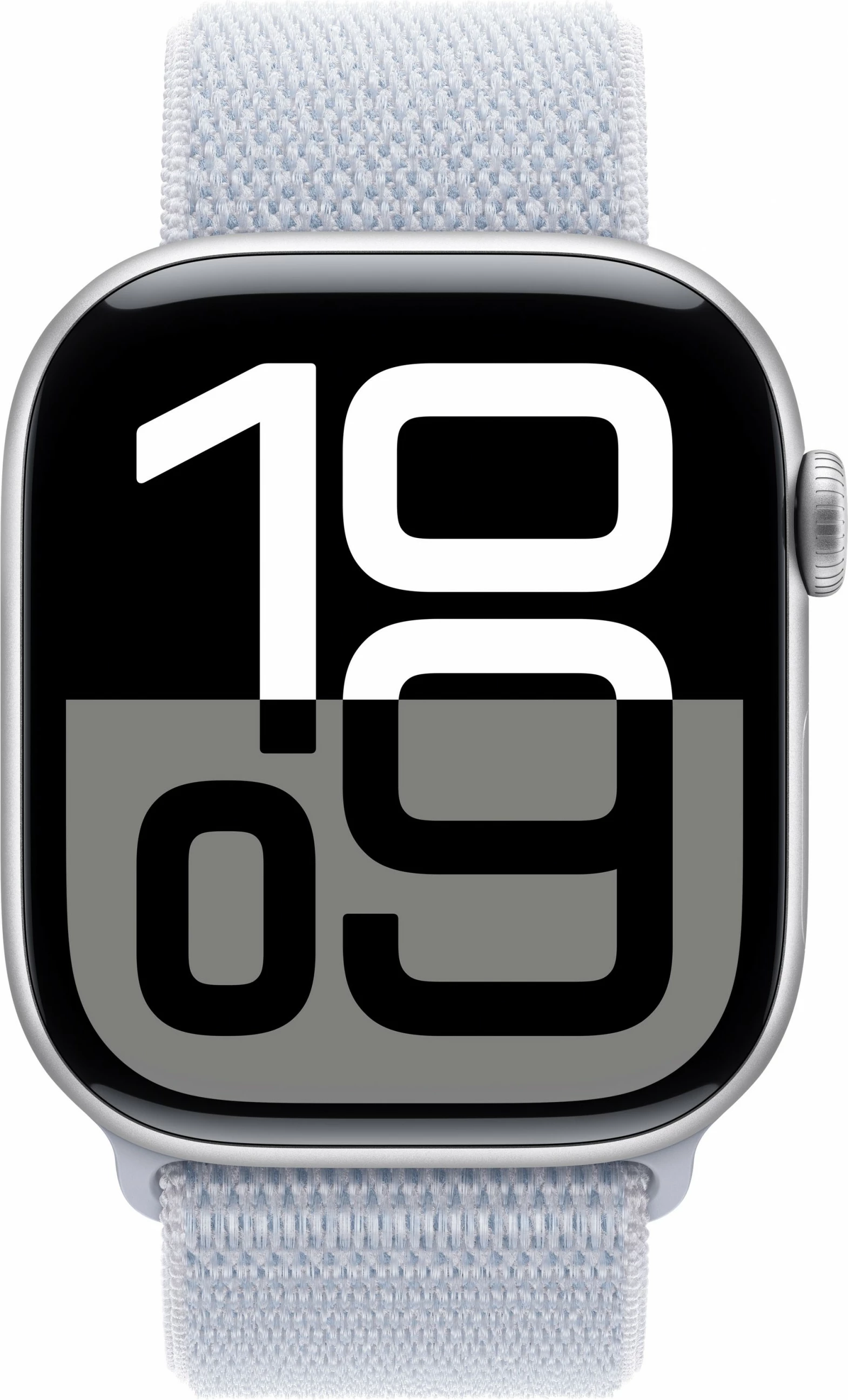 Smartwatch Apple Watch Series 10 GPS 46mm, kasë alumini argjendtë, rrip tekstili Blue Cloud