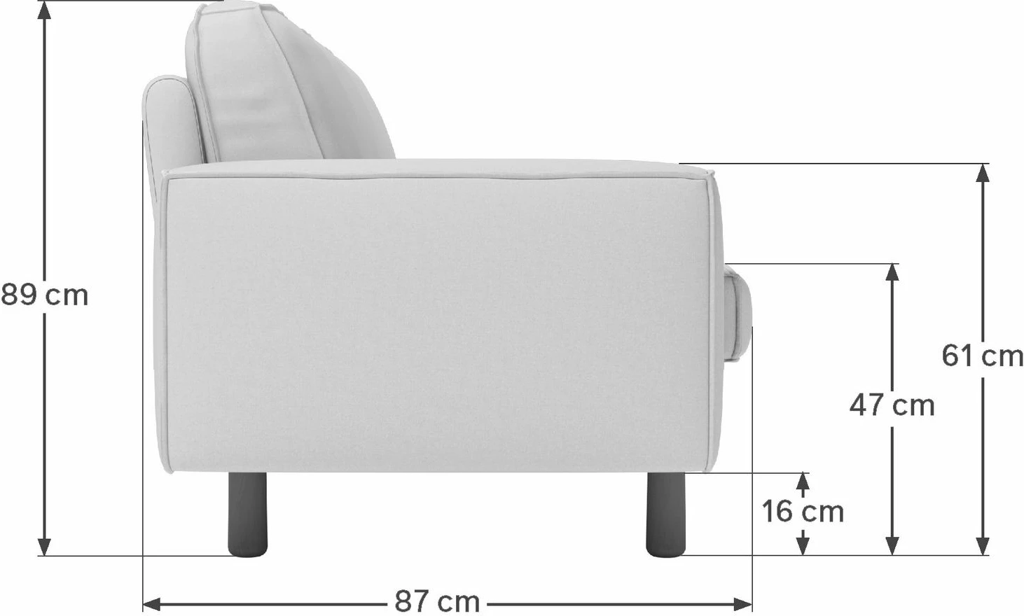 Karrige e madhe një vendëshe, ngjyrë mustardë, këmbë druri arre, Atelier del Sofa Sparrow Loveseat