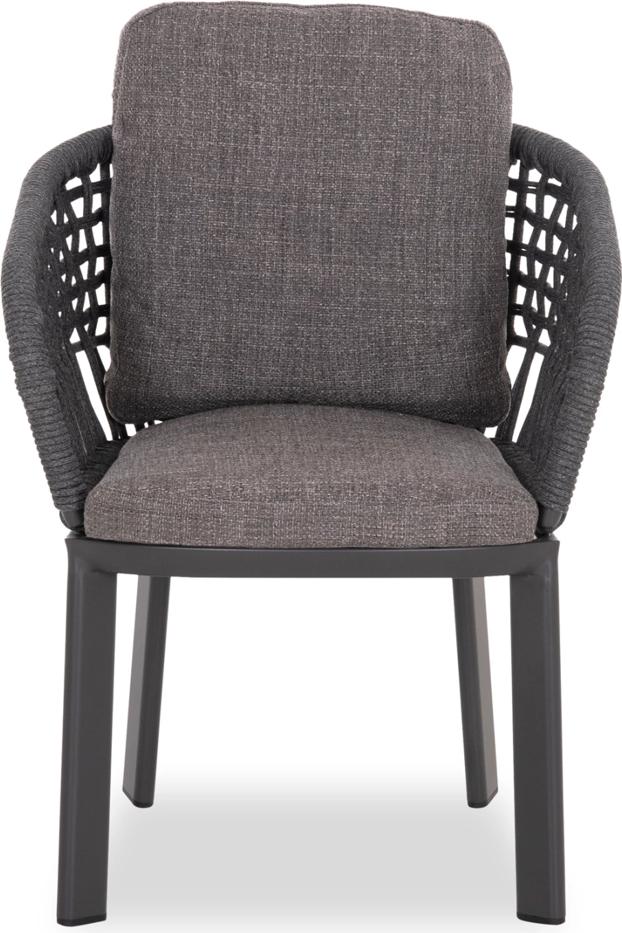 Karrige ngrënieje LADRIS, alumin ngjyrë qymyr, jastëkë, 65x66.5x78cm