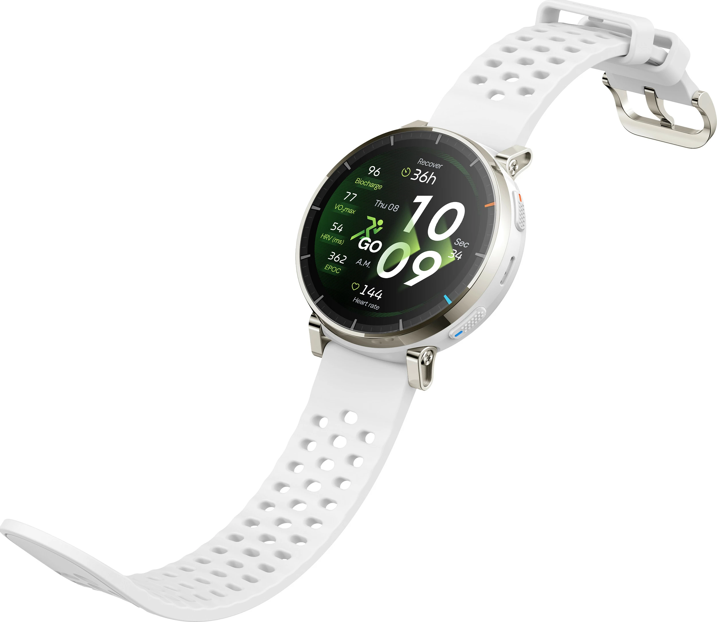 Smartwatch Amazfit Active 3, 1.32" AMOLED, GPS, NFC, Bluetooth 5.3, 38 g, rrip silikon i bardhë