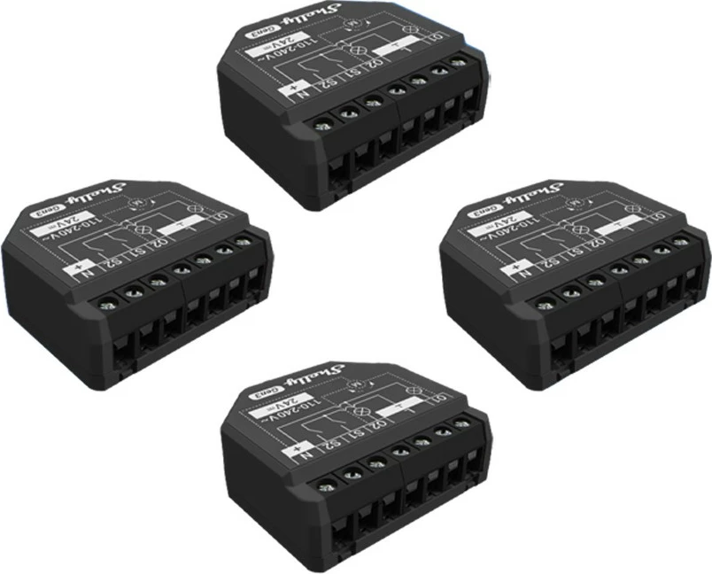 Smart switch Shelly 2PM Gen3 4er Pack, 2 kanale, Wi-Fi, Bluetooth, i zi
