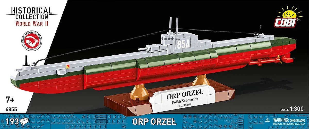 Set blloqe ndërtimi, Cobi, ORP Orzeł 4855, 193 copa, shkallë 1:300