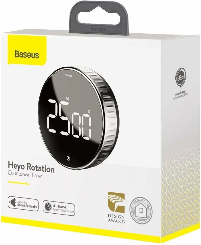 Timer elektronik Baseus Heyo ACDJS-01, me ekran digjital, i zi