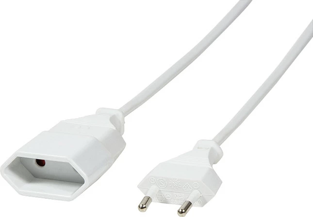 Kabllo rryme LogiLink Euro CEE 7/16 në konektor 2-pin, 2m, e bardhë