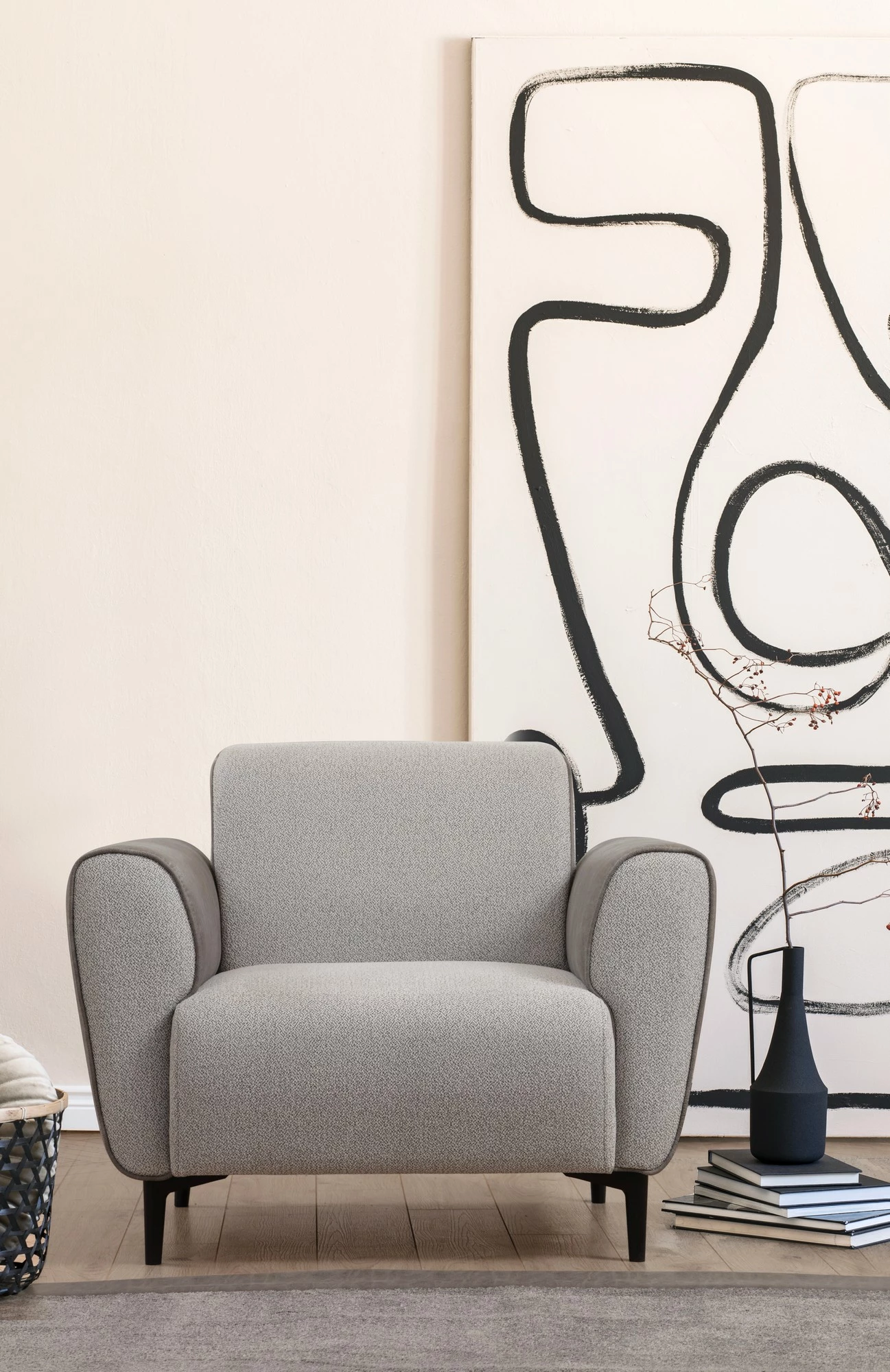 Karrige një vendëshe Atelier del Sofa, ngjyrë gri
