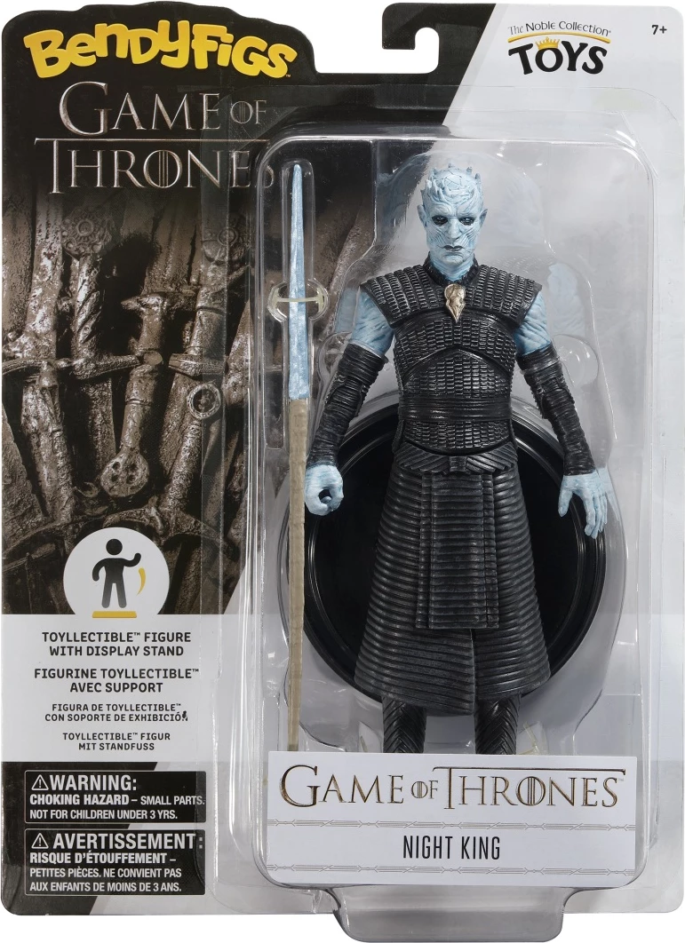 Figurinë NOBLE COLLECTION Bendyfig Game of Thrones Night King 18 cm, me shtizë akulli, blu/zezë