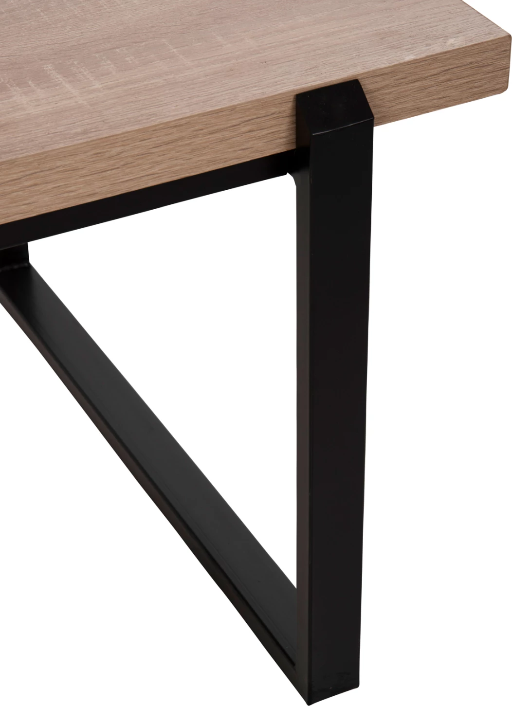 Tavolinë kafeje FH9585.03 MDF me sipërfaqe tavoline në ngjyrë sonoma dhe bazë metalike të zezë 120x60x46H cm