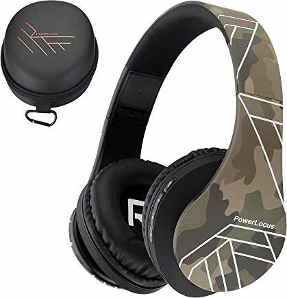 Kufje Bluetooth stereo PowerLocus PWL-P2-PAR, mikrofon, MicroSD/TF, FM, 15 orë, Kafe