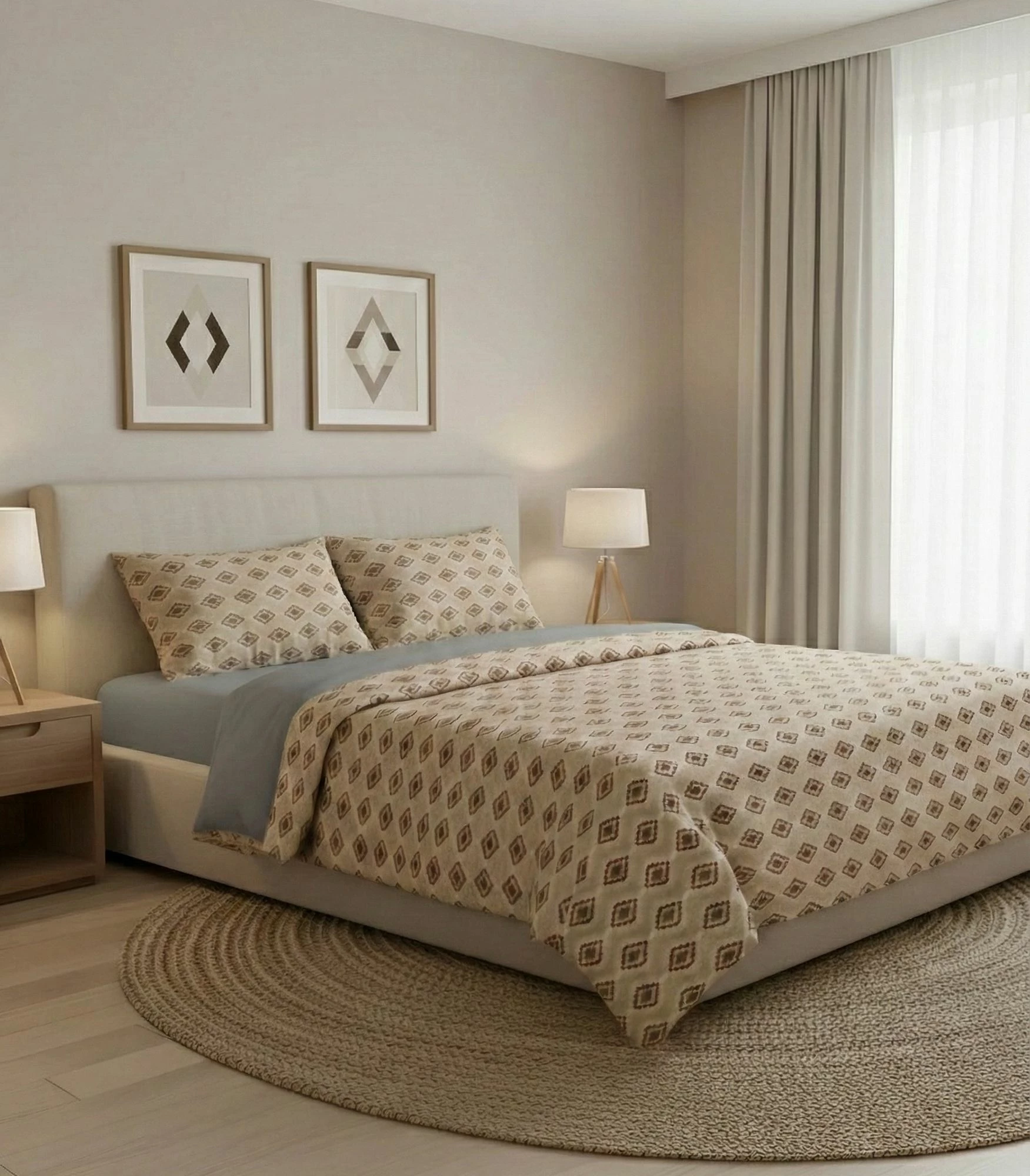 Set mbulesë për jorgan King, ngjyrë gri, L'Essentiel Linge de Maison, Dakota Kombin