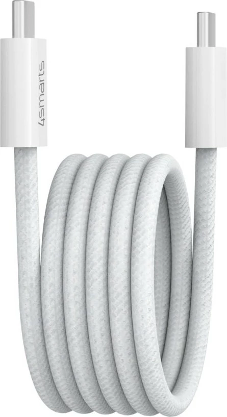 Kabëll USB C 4smarts 1.5m, 100W, magnetik, i bardhë