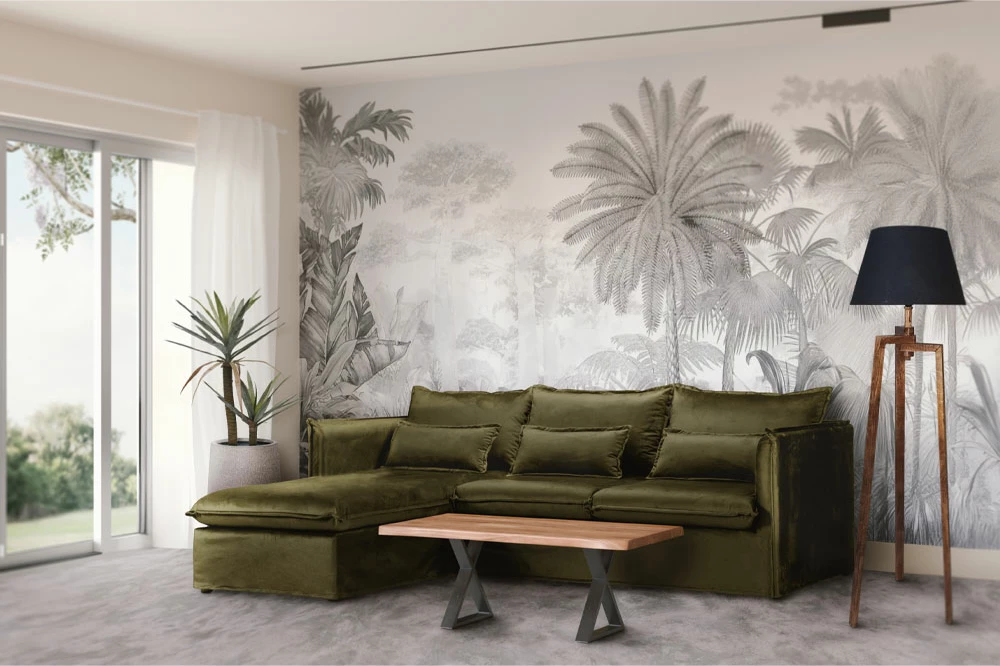 Llambë dyshemeje Torkel, dru, kafe, material tekstili i zi, 35x35x150cm