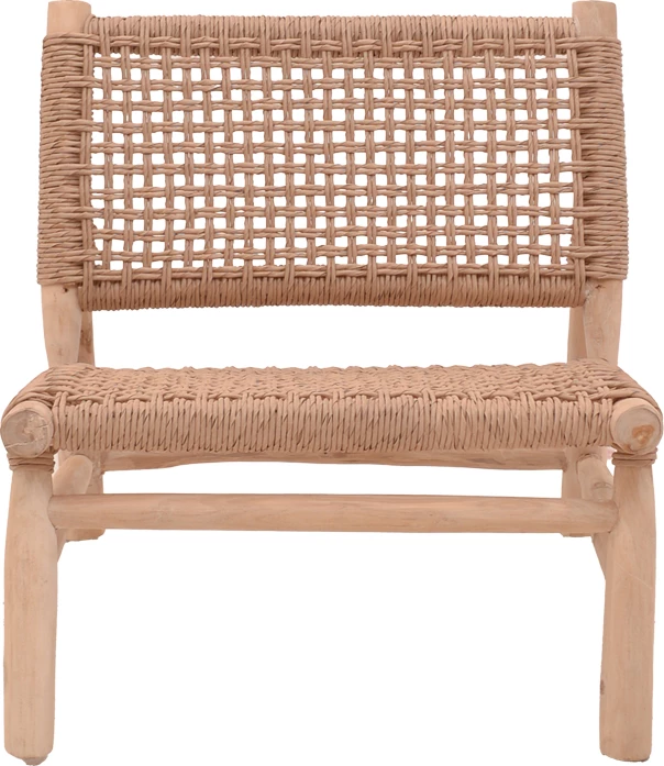 Karrige Wanderlene, ngjyrë natyrale, dru teak dhe litar, 67x79x68cm