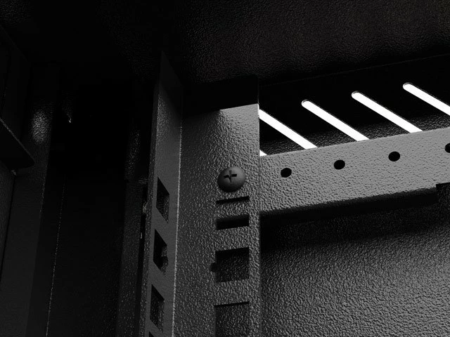 Kasë RACK LANBERG 10" 4U, e zezë, dyer xhami
