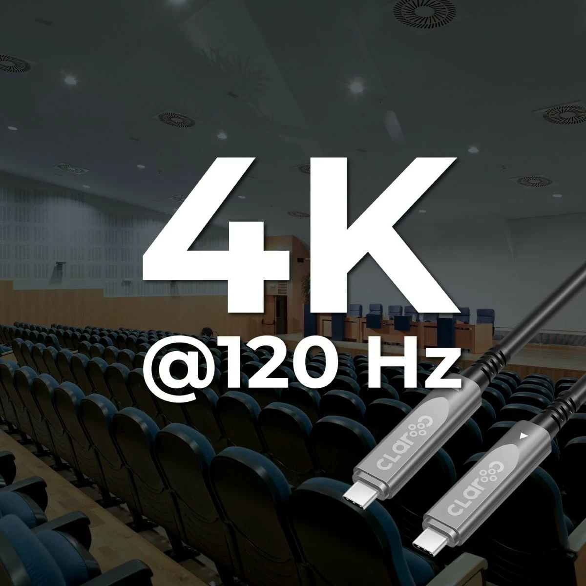 Kabëll USB-C Claroc aktiv 5m 4K@60Hz 60W zi