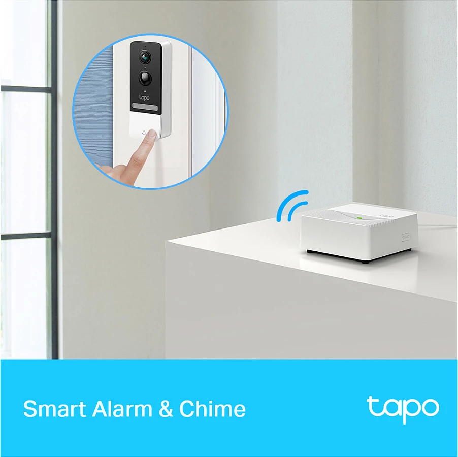Smart Hub TP-Link Tapo, Wi‑Fi 4, Ethernet, microSD deri 512GB, i bardhë