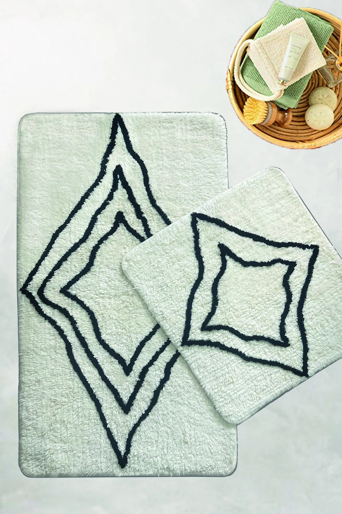 Set tapetash për banjo (2 copë), Mijölnir, Lerroa, ngjyrë ecru